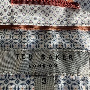 Ted Baker Geometric Print Shirt in White and Blue